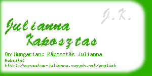 julianna kaposztas business card